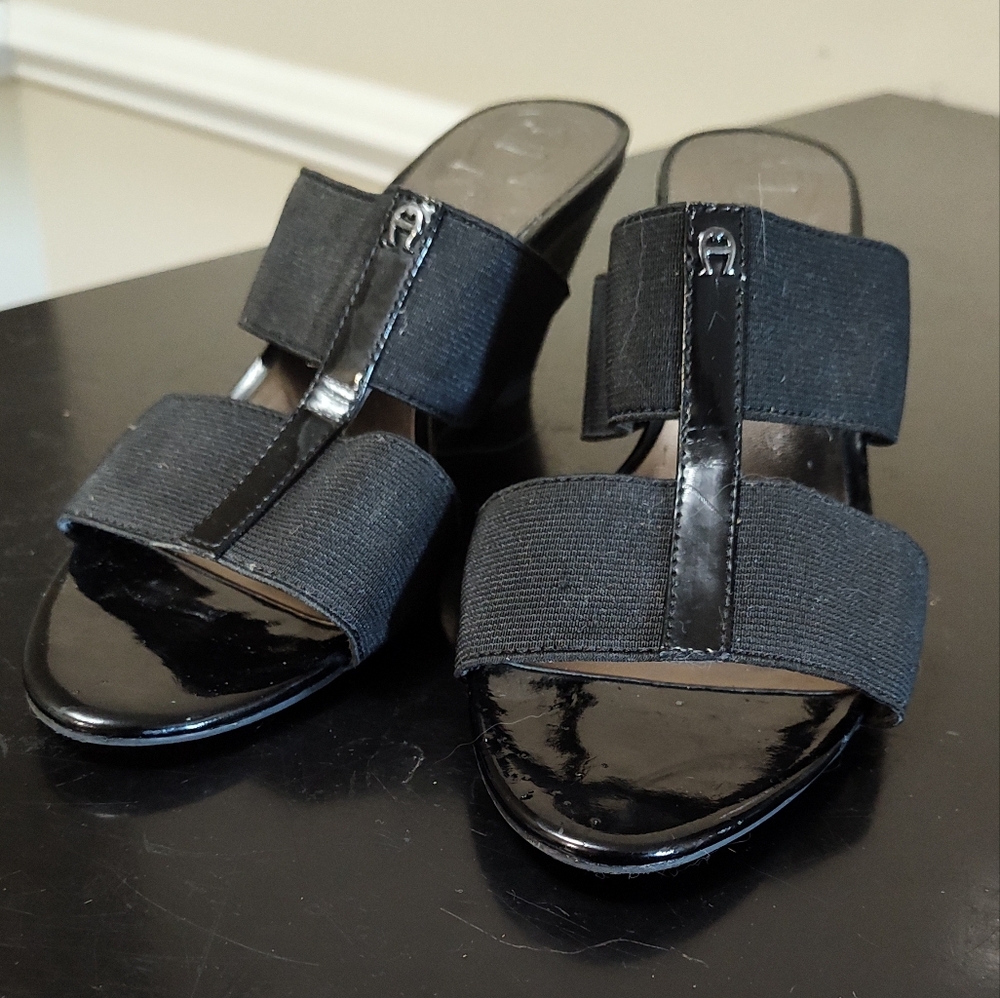 Vintage Etienne Aigner wedge sandals